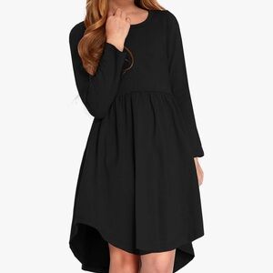 Arshiner Girl Long Sleeve A Line Casual Twirly Casual Dress. 10-11 years.